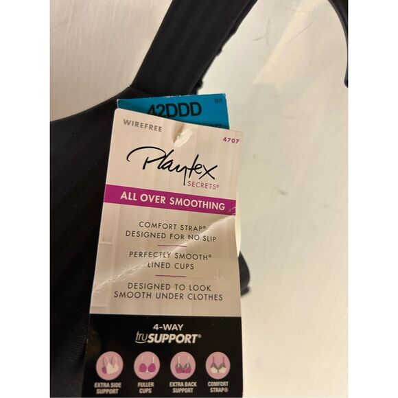 Playtex black bra 42DDD tru support no wire style #4707 new - Picture 4 of 7